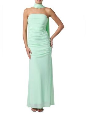 Lulus Tara Scarf Mesh Maxi Dress